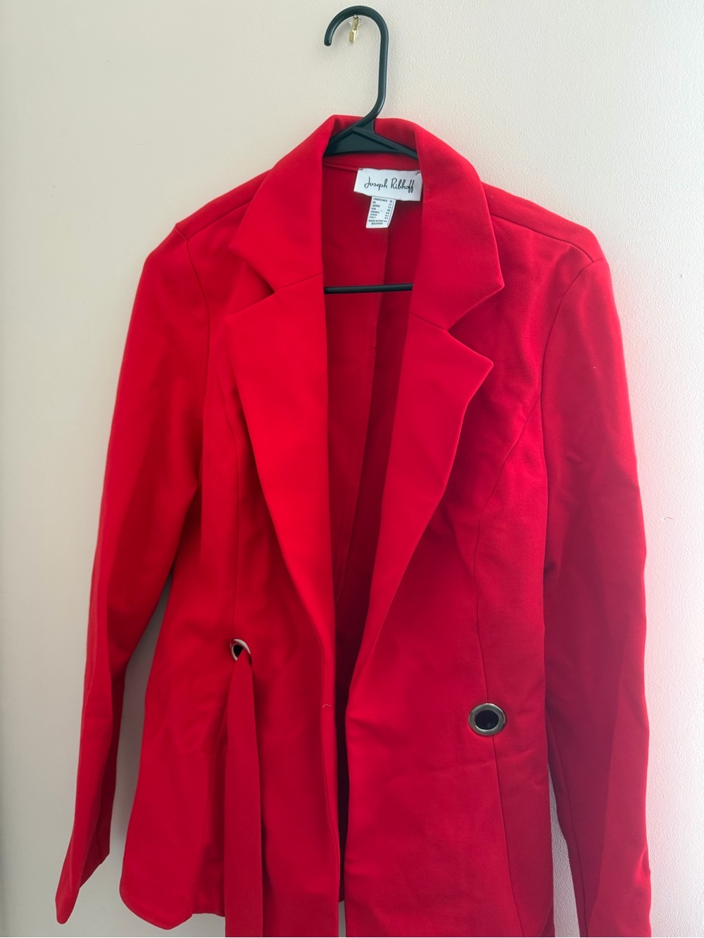 Joseph Ribkoff Vibrant Red Grommet-Detail Blazer